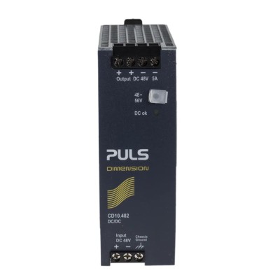 PULS Isolated DIN Rail DC/DC Converter 48V dc Output 5A 60V dc Input 240W High Efficiency CD10.482