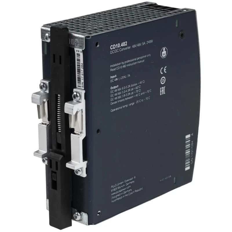 PULS Isolated DIN Rail DC/DC Converter 48V dc Output 5A 60V dc Input 240W High Efficiency CD10.482