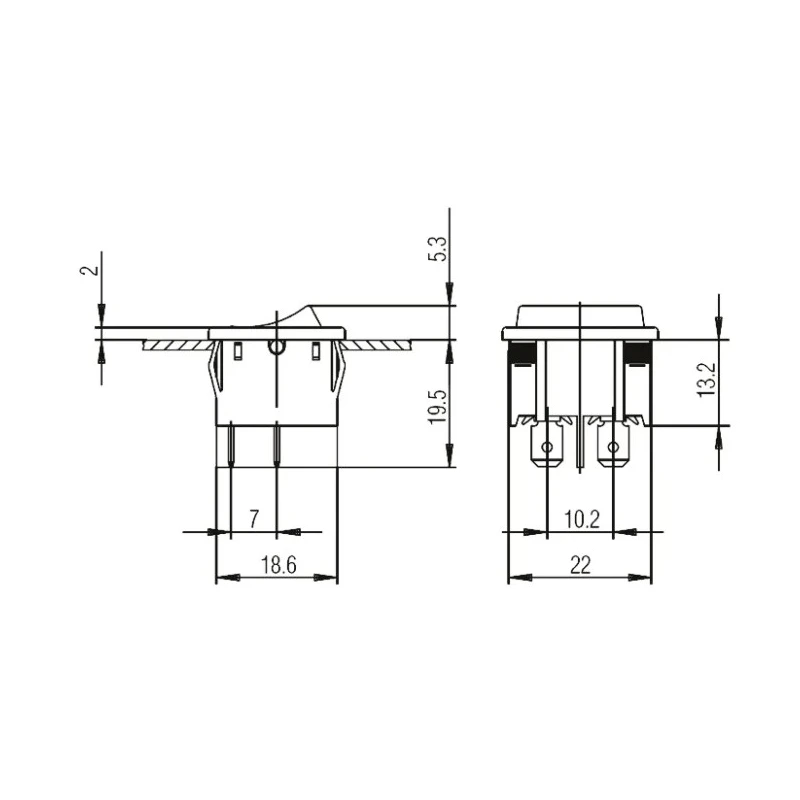 Marquardt DPDT On-Off-On Rocker Switch Panel 6A 250V AC Polyamide Housing 1809.1102