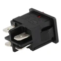 Marquardt Illuminated DPST On-Off Rocker Switch Panel 4A 250V ac Red Actuator 1855.1102