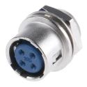 Hirose Miniature Circular Connector, 4 Contacts, Panel Mount Socket Female, Push-Pull Latching, 150-200V AC, 2A HR10