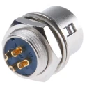 Hirose Miniature Circular Connector, 4 Contacts, Panel Mount Socket Female, Push-Pull Latching, 150-200V AC, 2A HR10