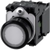 Siemens SIRIUS ACT 3SU11 Series Illuminated Momentary Push Button Switch, Plate Mount, 22 mm Cutout 3SU1103-0AB70-1BA0