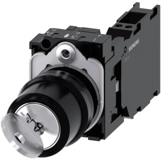 Siemens IP66, IP67, IP69K, IP20 Key Switch, SPDT, 10A, 2 Positions, Latching, Plastic Housing 3SU1100-4BF11-3FA0