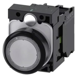 Siemens SIRIUS ACT 3SU11 Series Illuminated Momentary Push Button Switch, Front Mount, 22 mm Cutout 3SU1106-0AB70-1BA0