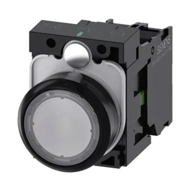 Siemens SIRIUS ACT 3SU11 Series Illuminated Momentary Push Button Switch, Front Mount, 22 mm Cutout 3SU1106-0AB70-1BA0