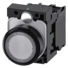 Siemens SIRIUS ACT 3SU11 Series Illuminated Momentary Push Button Switch, Front Mount, 22 mm Cutout 3SU1106-0AB70-1BA0