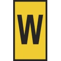 HellermannTyton Slide-On Pre-Printed Cable Marker Black Legend "W", Yellow PVC, 1.8 to 6.3 mm Cable Diameter United HODS85