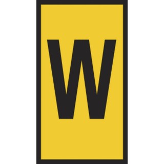 HellermannTyton Slide-On Pre-Printed Cable Marker Black Legend "W", Yellow PVC, 1.8 to 6.3 mm Cable Diameter United HODS85