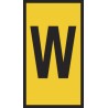 HellermannTyton Slide-On Pre-Printed Cable Marker Black Legend "W", Yellow PVC, 1.8 to 6.3 mm Cable Diameter United HODS85