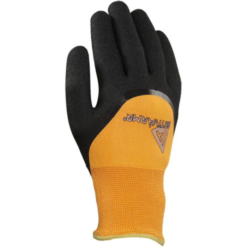 Ansell ActivArmr Protective Work Gloves Black Orange Polyester Acrylic Liner Nitrile Coating Size 10 12 Pcs 97011100