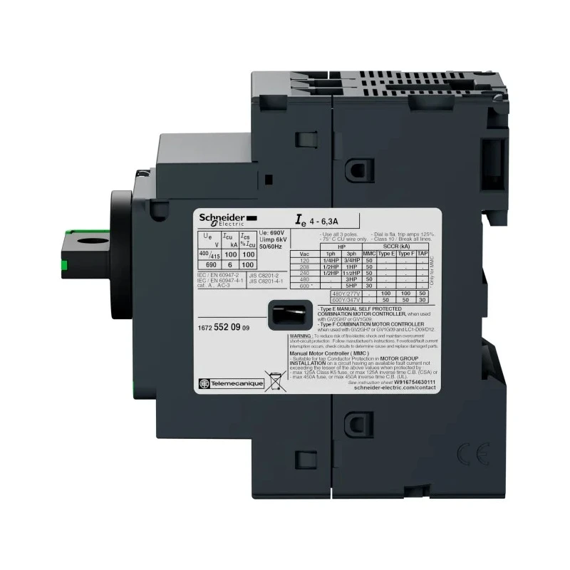 Schneider Electric TeSyS GV Motor Protection Circuit Breaker, 690V, 12-18A Current Rating, Thermal Magnetic, 3 Poles GV2L16