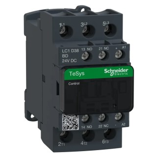 Schneider Electric TeSyS D 3-Pole Contactor LC1D38BD 24V DC Coil 38 A 18.5 kW 3 NO 690V AC
