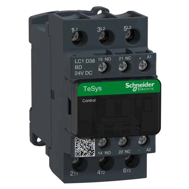Schneider Electric TeSyS D 3-Pole Contactor LC1D38BD 24V DC Coil 38 A 18.5 kW 3 NO 690V AC