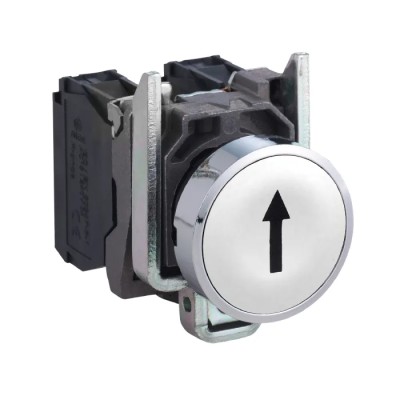 Schneider Electric Harmony XB4 Series Push Button Switch Slow Break Panel Mount 22 mm Cutout SPST White LED IP66 XB4BA3341