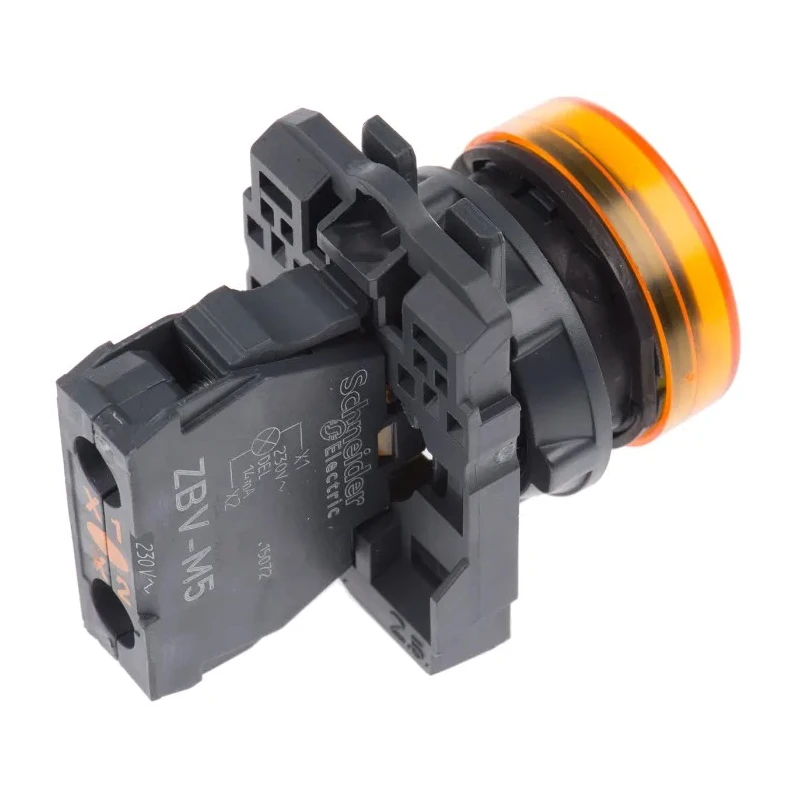 Schneider Electric Panel Mount Orange LED Pilot Light Harmony Series 22 mm Cutout IP66 IP67 XB5AVM5