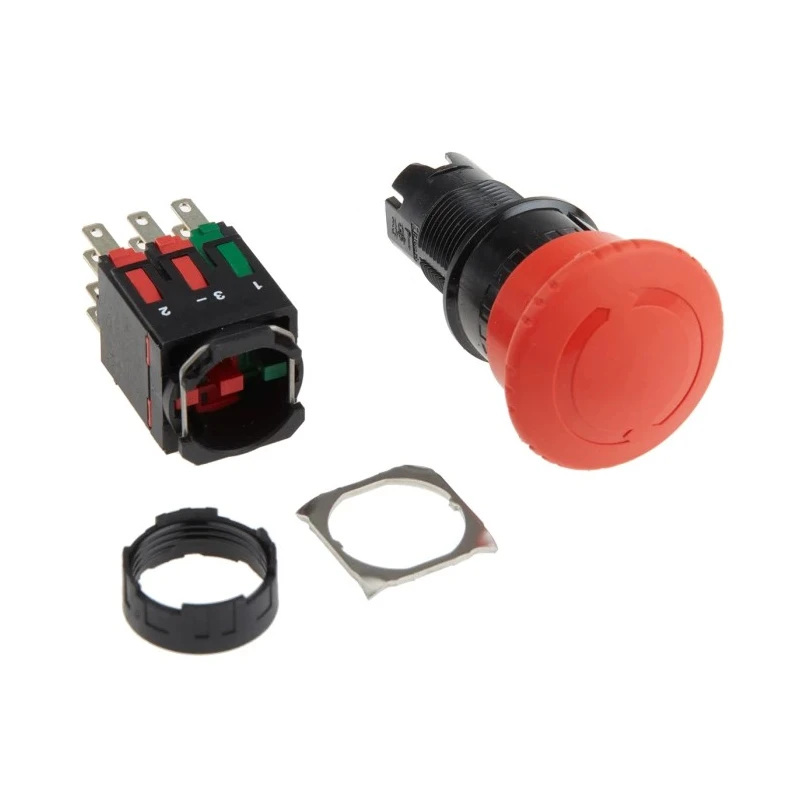 Schneider Electric Harmony XB6 Series Twist Release Emergency Stop Push Button, Panel Mount, 16 mm Cutout, 2 NO/2 XB6AS8349B