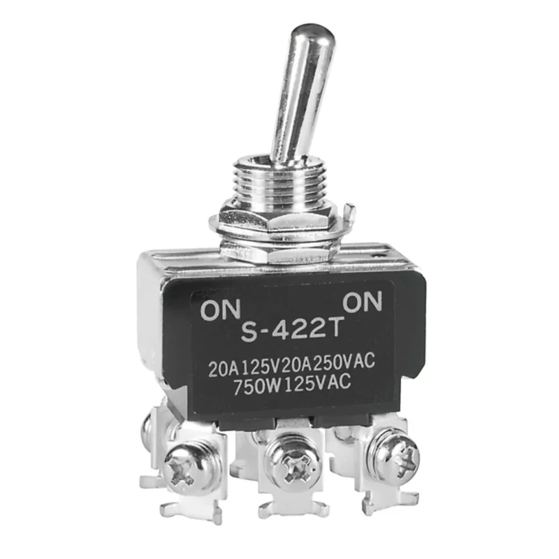 NKK Switches Toggle Switch Panel Mount On-On DPDT Screw Terminal 30V dc 250V ac S422T