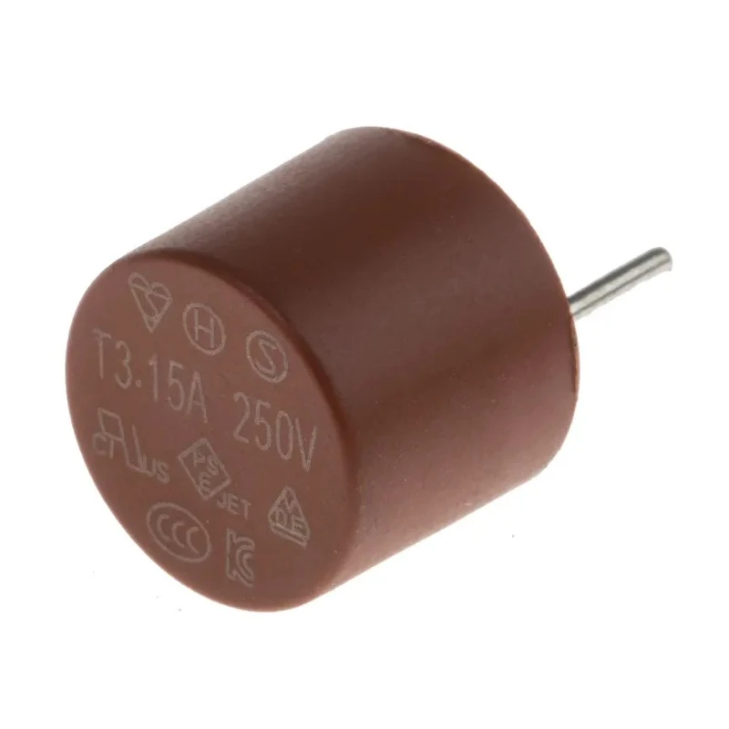 RS PRO Non-Resettable Fuse Radial 3.15A 250V AC Nylon Body TR5 Series 611-0377