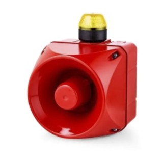 AUER Signal ACM Series Yellow Beacon-Sounder Combination 24V AC/DC 113dB IP65 Polycarbonate Housing IP65