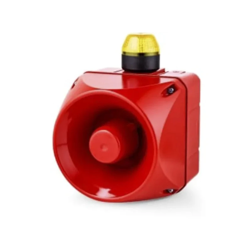 AUER Signal ACM Series Yellow Beacon-Sounder Combination 24V AC/DC 113dB IP65 Polycarbonate Housing IP65