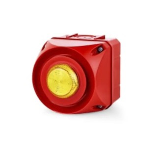 AUER Signal Yellow Beacon-Sounder Combination 24V ac/dc, 108dB (1m), Polycarbonate Housing, Multi-Tone Electronic Alarm IP66