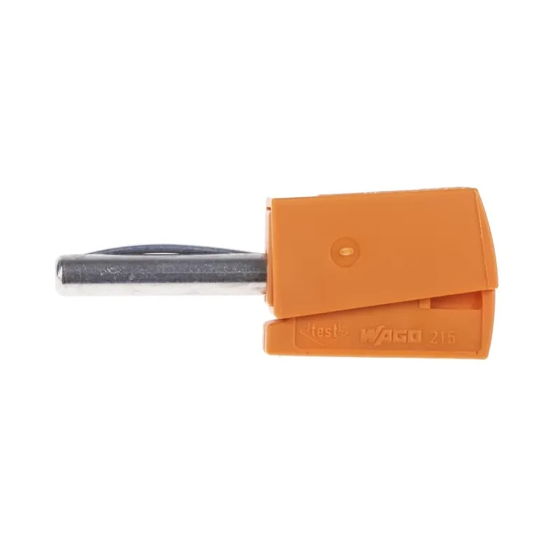 WAGO Orange Male Banana Plug 4 mm Connector, Cage Clamp Termination, 42V, 20A, Nickel Plating 215-211