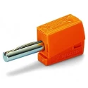WAGO Orange Male Banana Plug 4 mm Connector, Cage Clamp Termination, 42V, 20A, Nickel Plating 215-211