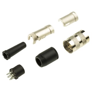 Amphenol Industrial signalmate C091 7 Pole Straight M16 DIN Socket 5A 300V IP40 Screw-On Cable T3476 001 RS