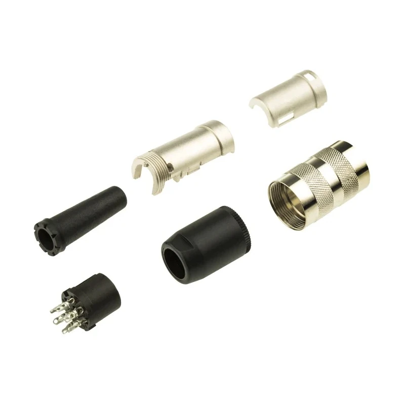 Amphenol Industrial signalmate C091 7 Pole Straight M16 DIN Socket 5A 300V IP40 Screw-On Cable T3476 001 RS