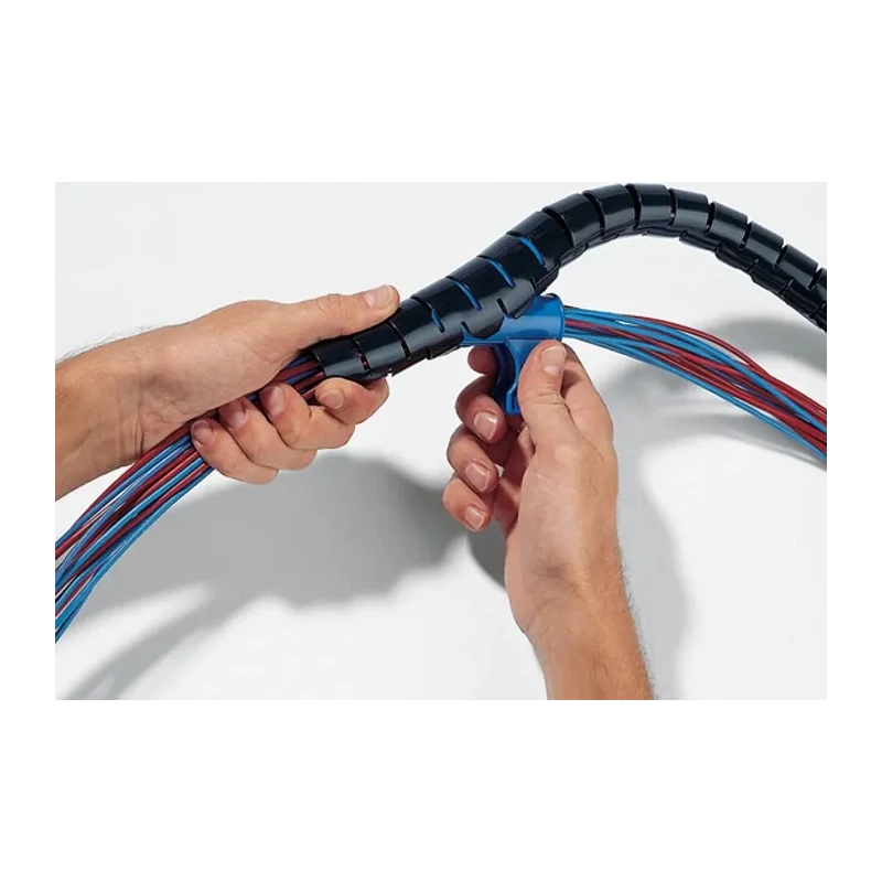 HellermannTyton Spiral Cable Wrap Polypropylene Black 27 mm Diameter 25 m Length Helawrap Series 161-64401 HWPP25-PP-BK