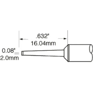 Metcal SxP 2 mm Chisel 16.04 mm Soldering Iron Tip for use with MFR-H1-SC2 SFP-CHL20