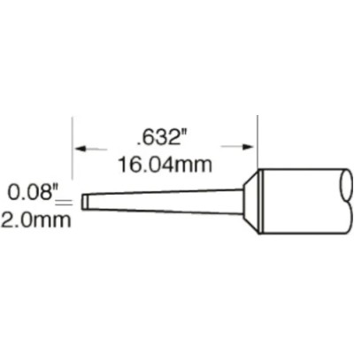 Metcal SxP 2 mm Chisel 16.04 mm Soldering Iron Tip for use with MFR-H1-SC2 SFP-CHL20
