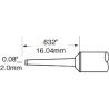 Metcal SxP 2 mm Chisel 16.04 mm Soldering Iron Tip for use with MFR-H1-SC2 SFP-CHL20