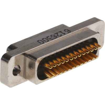 Glenair 25 Way Straight Panel Mount Micro-D D-Sub Connector Male MWDM2L-25PSB