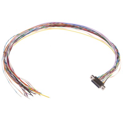 Glenair MWDM 25 Way Straight Through Hole Micro-D Male D-Sub Connector with Jack Screw MWDM2L-25P-6E5-18B
