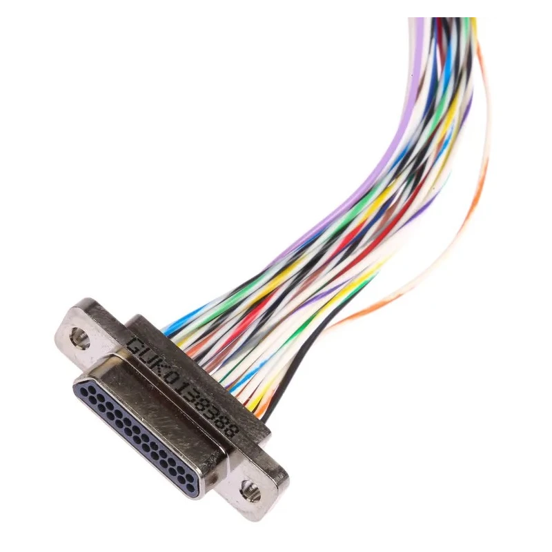 Glenair MWDM 25 Way Straight Through Hole Micro-D Male D-Sub Connector with Jack Screw MWDM2L-25P-6E5-18B