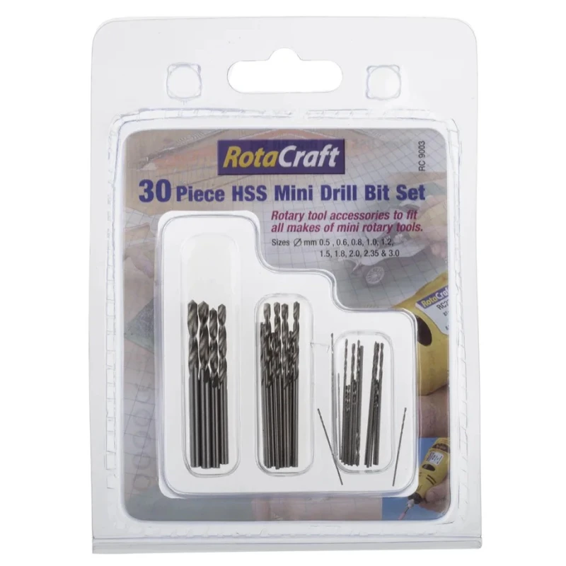 RS PRO 30-Piece Miniature Drill Bit Set for Use with Miniature Drills High-Speed Steel 612-9567