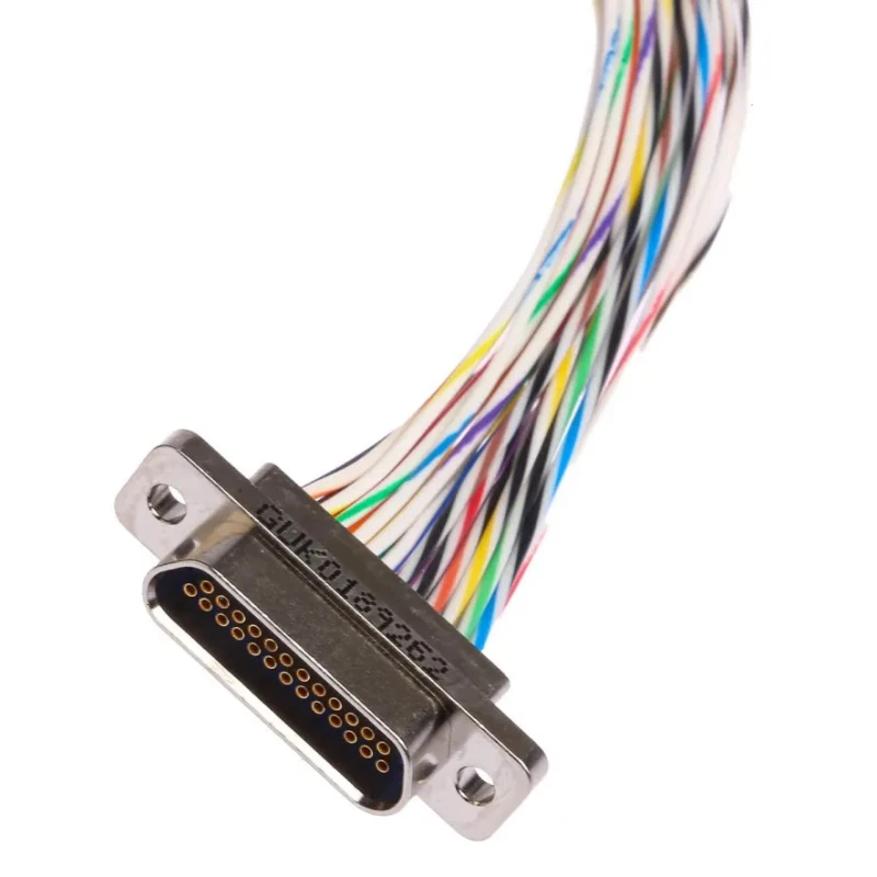Glenair MWDM 25 Way Straight Through Hole Micro-D D-Sub Connector with Jack Screw Male MWDM2L-25S-6E5-18B
