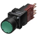 Siemens Push Button Switch, Momentary, Panel Mount, 16 mm Cutout, IP65, Red Actuator 3SB2203-0AC01