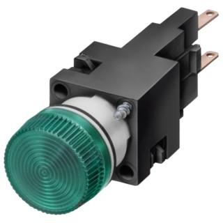 Siemens Panel Mount LED Pilot Light 250V, 10A, IP65/IP67, 16 mm Cutout, Round 3SB2204-6BC06