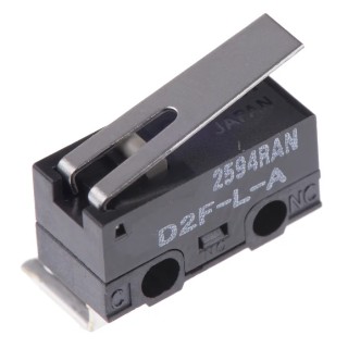 Omron Ultra-Subminiature Hinge Lever Micro Switch Right Angle PCB Terminal 3A 30V dc SPDT IP40 D2F-L-A
