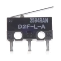 Omron Ultra-Subminiature Hinge Lever Micro Switch Right Angle PCB Terminal 3A 30V dc SPDT IP40 D2F-L-A