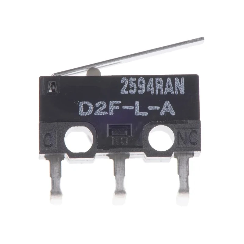 Omron Ultra-Subminiature Hinge Lever Micro Switch Right Angle PCB Terminal 3A 30V dc SPDT IP40 D2F-L-A