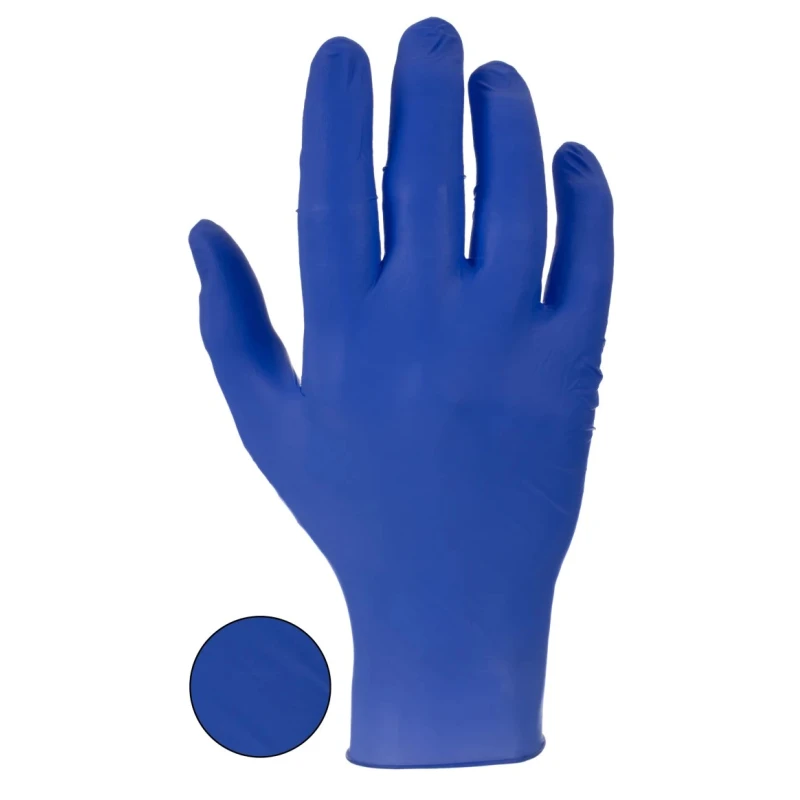 Polyco Healthline Indigo Purple Nitrile Disposable Gloves Size L Chemical Resistant 100 Pcs MFNP100/03