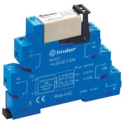 Finder 38 Series Interface Relay, DIN Rail Mounted, 12V AC/DC Coil, DPDT Contact Configuration, 15.2mA Coil 38.52.0.012.0060