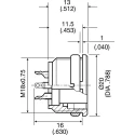 Amphenol Industrial signalmate C091 4 Pole Straight M16 DIN Socket 5A 300V IP40 Panel Mount T3303 000 RS