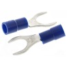 RS PRO AVY Insulated Crimp Spade Connector 16 AWG to 14 AWG, M8 Stud Size, Vinyl Insulation, Blue 613-9558