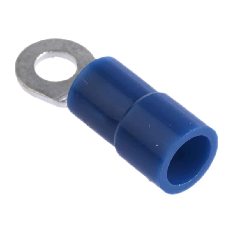 RS PRO Insulated Ring Terminal M3 Stud Size, 16-14 AWG Wire Size, Vinyl Insulation, Blue E245391 613-9609