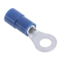 RS PRO Vinyl Insulated Ring Terminal M4 Stud Size, Suitable for 16 AWG to 14 AWG Wire Size, Blue, Copper Contact 613-9508